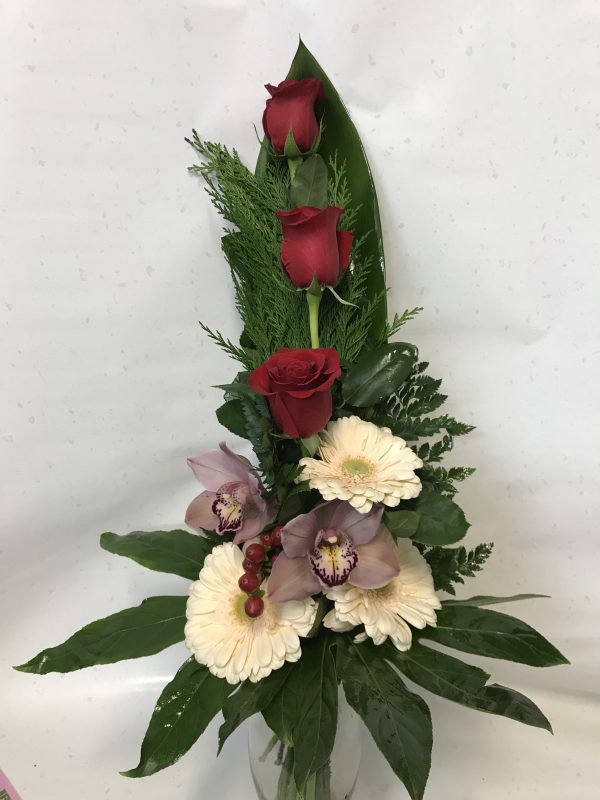 Ram de roses, orquídies cymbidium i gerberes