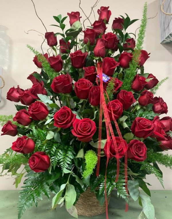 Centre 50 roses vermelles