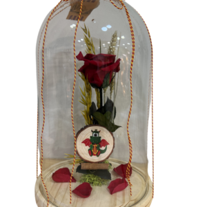 Rosa preservada en cupula de cristal 40 cm