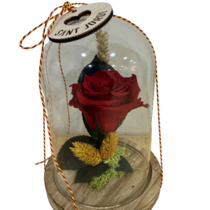 Rosa preservada en cúpula de vidre 18 cm